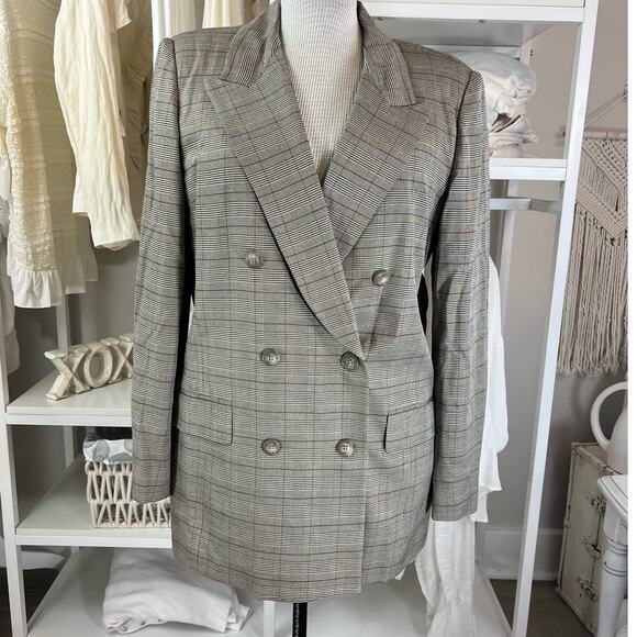 Liz Claiborne women's sz. 16 grey plaid professional jacket, longer length #1651 - Picture 1 of 12